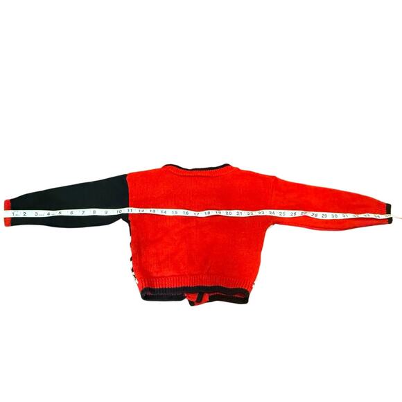 Vintage 90s Disney 101 Dalmatians Jet Set Knit Cardigan Sweater 4T Red Black - Picture 8 of 14